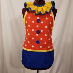 In Stock Clown Apron - Red with dot